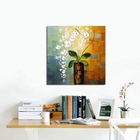 Handmade Abstract Oil Painting Top Selling Wall Art Modern White Flowers Landscape Picture Canvas Home Decor For Living Room Bedroom No Frame