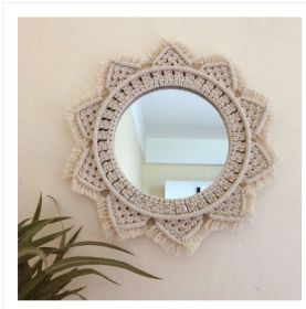 Sunflower. INS Scandinavian Girl Heart Mirror Handmade Tapestry Cosmetic Mirror Ring Home Decoration Homejoy
