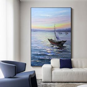 100% Handmade Sea Waves Canvas Painting Modern Ocean Seascape Artwork Pictures Thick Oil Wall Art Decoration For Office