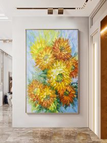 Poster Print Floral Vase Oil Painting Canvas Art Modern Wall Picture for Living Room Vincent Van Gogh Golden Sunflower
