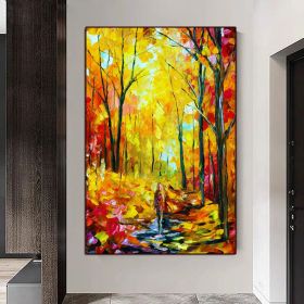 Modern Abstract abstract forest Gold Foil tree Oil Painting large hand painted Abstract Painting Canvas For Home Decoration