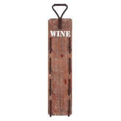 Wine Bottle Wall Rack With Metal Handle