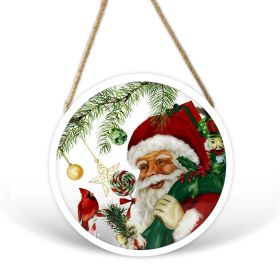 Christmas Decoration Santa Claus Hanging Wall Art Home Indoor Outdoor with Rope