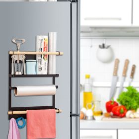 Magnetic refrigerator storage rack, anti-rust kitchen storage rack, spice rack, paper towel rack, with hook, strong suction RT