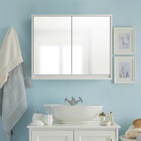 Wall Mounted Bathroom Cabinet Double Mirror Door Shelf