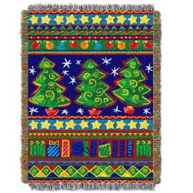 Tree Festivity Licensed Holiday 48"x 60" Woven Tapestry Throw by The Northwest Company