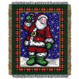 Plaid Santa Licensed Holiday 48"x 60" Woven Tapestry Throw by The Northwest Company