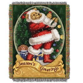 Snowglobe Teddy Licensed Holiday 48"x 60" Woven Tapestry Throw by The Northwest Company