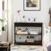 Console Table 3-Tier with Drawer and Storage Shelves - coffee