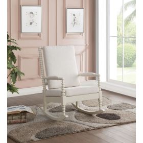 Tristin Rocking Chair in Cream Fabric & White  - 59524