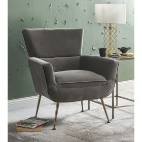"Varik" Accent Chair in Gray Velvet