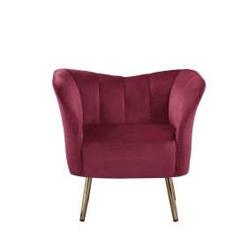 Reese Accent Chair, Burgundy Velvet & Gold  - 59795