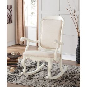 Sharan Rocking Chair in Fabric & Antique White - 59388