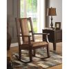 Butsea Rocking Chair in Brown Fabric & Espresso - 59378