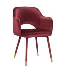 Applewood Accent Chair, Bordeaux-Red Velvet & Gold  - 59850