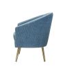 "Benny" Accent Chair By ACME In Blue Velvet w/Gold Legs