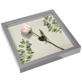 Square Shadow Box Picture Frame Linen Background Real Glass Front for Memorabilia;  Scrapbooking;  Keepsake;  12x12