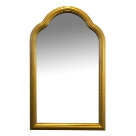 DunaWest Arched Top Handcrafted Metal Encased Accent Wall Mirror, Antique Gold