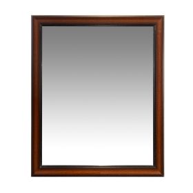 DunaWest Molded Polystyrene Frame Wall Mirror with Beaded Details, Cherry Brown