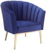 "Colla" Accent Chair By ACME In Midnight Blue Velvet /Gold Legs