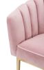 "Colla" Accent Chair  By ACME In Blush-Pink Velvet W/ Gold Legs