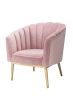 "Colla" Accent Chair  By ACME In Blush-Pink Velvet W/ Gold Legs