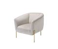 Carlson Accent Chair, Beige Velvet & Chrome  - 59792