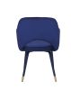 "Applewood" Accent Chair Ocean Blue Velvet / Gold
