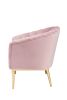 "Colla" Accent Chair  By ACME In Blush-Pink Velvet W/ Gold Legs