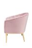 "Colla" Accent Chair by ACME in Blush-Pink Velvet w/ Gold Legs