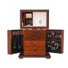 Handcrafted Wooden Jewelry Box Organizer Wood 5 Layers Case with 4 Drawers Brown - Brown