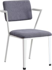 Cargo Chair, Gray Fabric & White YJ