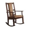 Butsea Rocking Chair in Brown Fabric & Espresso - 59378