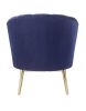 "Colla" Accent Chair By ACME In Midnight Blue Velvet /Gold Legs