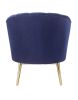 "Colla" Accent Chair By ACME In Midnight Blue Velvet /Gold Legs