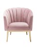 "Colla" Accent Chair by ACME in Blush-Pink Velvet w/ Gold Legs