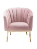 "Colla" Accent Chair  By ACME In Blush-Pink Velvet W/ Gold Legs