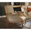 Daesha Accent Chair & Pillow in Tan Flannel & Antique Gold  - 50838