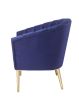 "Colla" Accent Chair By ACME In Midnight Blue Velvet /Gold Legs