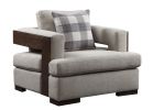 "Niamey" Arm Chair By ACME w/ matching Plaid Accent Pillow