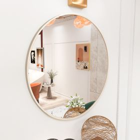Matte Gold Wall Mirror 24 inches; Round Mirror Metal Framed Mirror Circle Wall Mounted Mirror; Circular Mirror for Bathroom Wall Decor Living Room