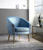 "Benny" Accent Chair By ACME In Blue Velvet w/Gold Legs