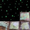 100/40Pcs 3D Glow in the Dark Stars Ceiling Wall Stickers Cute Living Home Decor - Yellow - 3.8cm