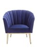 "Colla" Accent Chair By ACME In Midnight Blue Velvet /Gold Legs