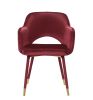 Applewood Accent Chair, Bordeaux-Red Velvet & Gold  - 59850