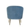 "Benny" Accent Chair By ACME In Blue Velvet w/Gold Legs