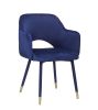 "Applewood" Accent Chair Ocean Blue Velvet / Gold