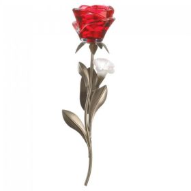 Single Red Rose Wall Sconce
