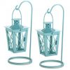 Baby Blue Hanging Railroad Lanterns