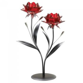 Beautiful Red Flowers Candleholder